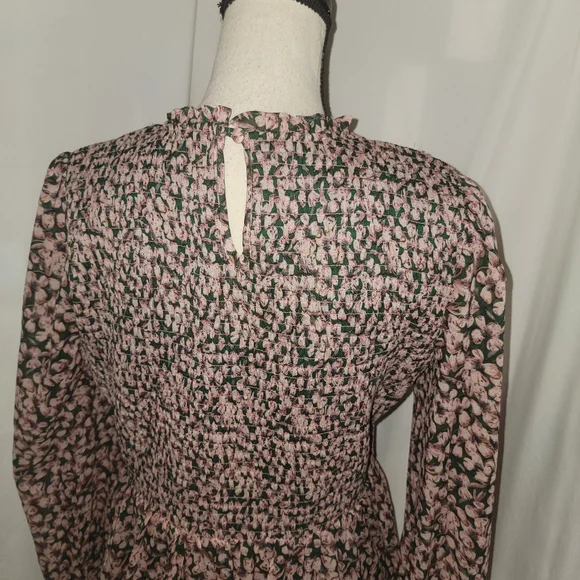 Lulus XL Floral Forever Green and Pink Smocked Skater Dress - Picture 5 of 6